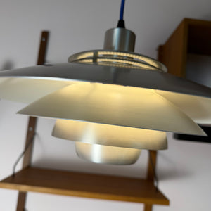 Lamellenlampe Modell Dania 2040 silber von Kurt Wiborg für JEKA
