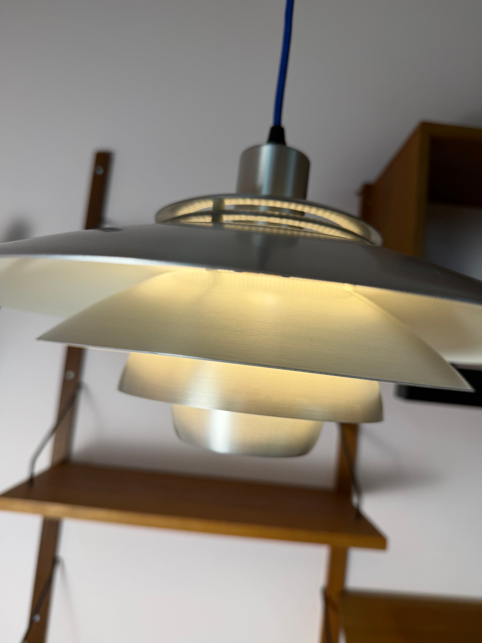 Lamellenlampe Modell Dania 2040 silber von Kurt Wiborg für JEKA