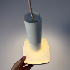 Hängelampe schwarz weiß von Bent Karlby für Schrøder-Kemi