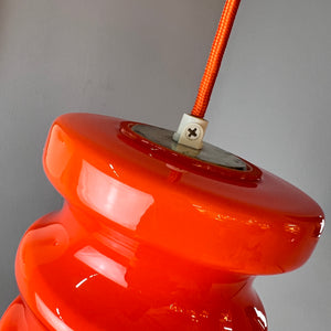 Hängelampe orange Glas