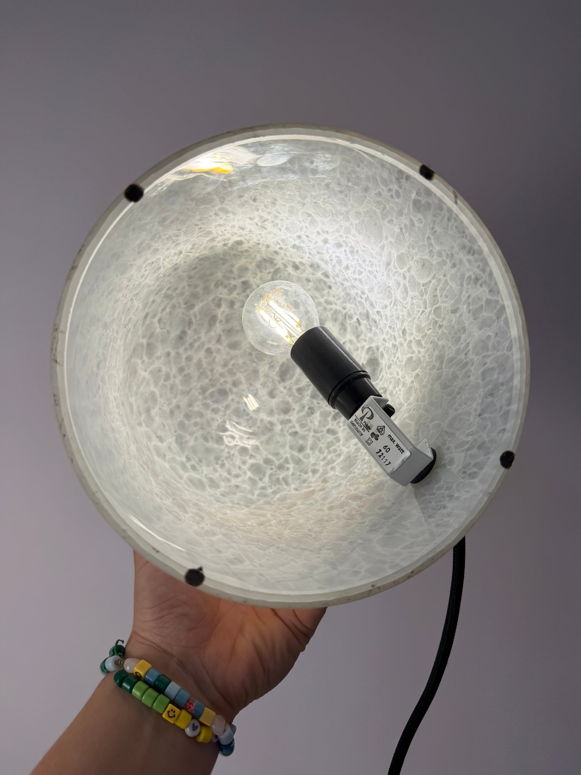 Tischlampe weiß Glas von Peill & Putzler