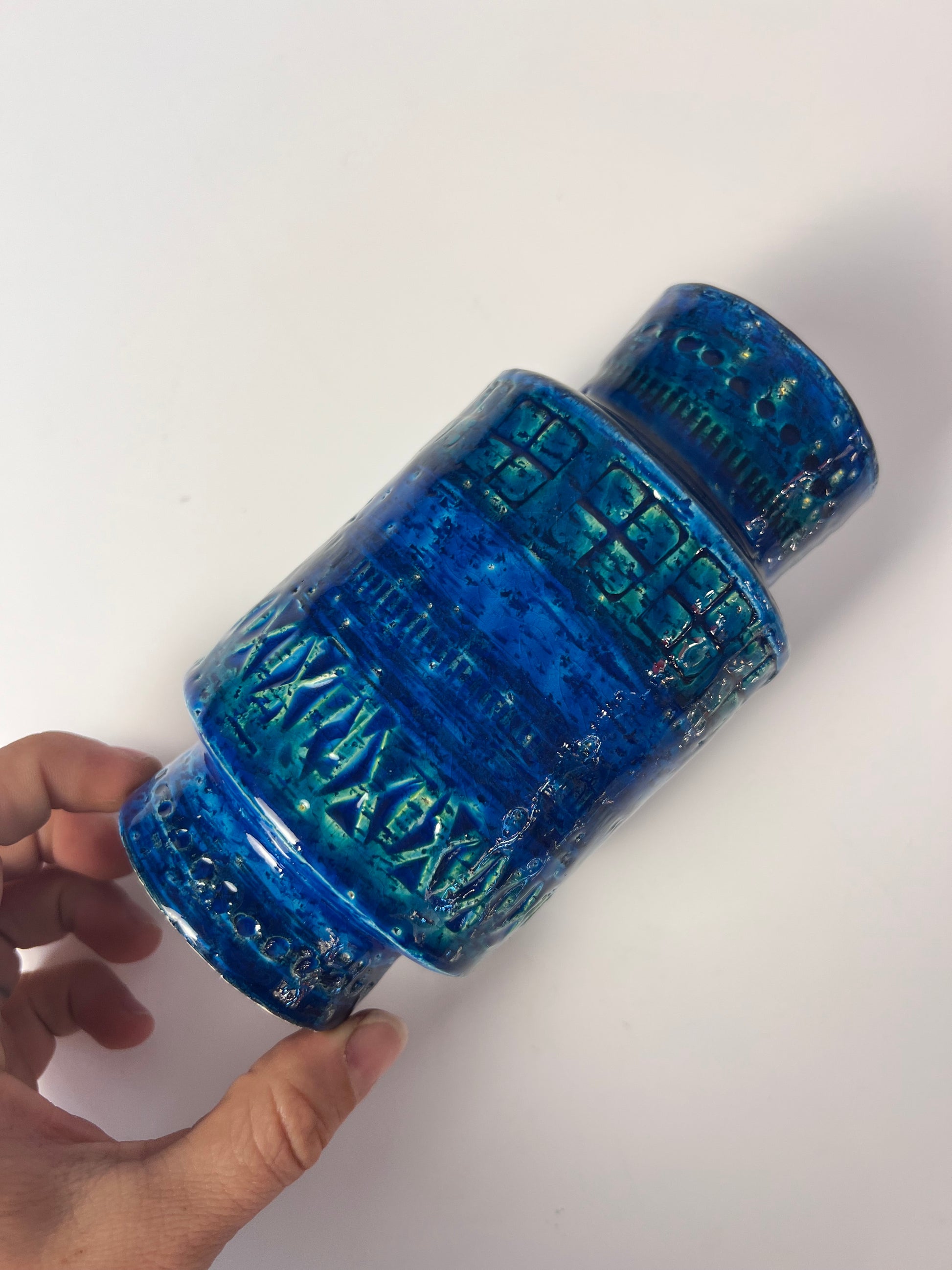 Vase Serie Rimini Blu von Aldo Londi für Bitossi
