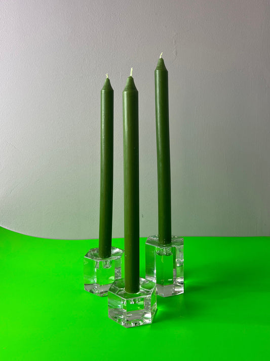 Set: Trio Kerzenständer Hexagon Glas