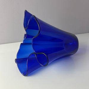 Vase Fazoletto blau Glas von Ancher Iversen