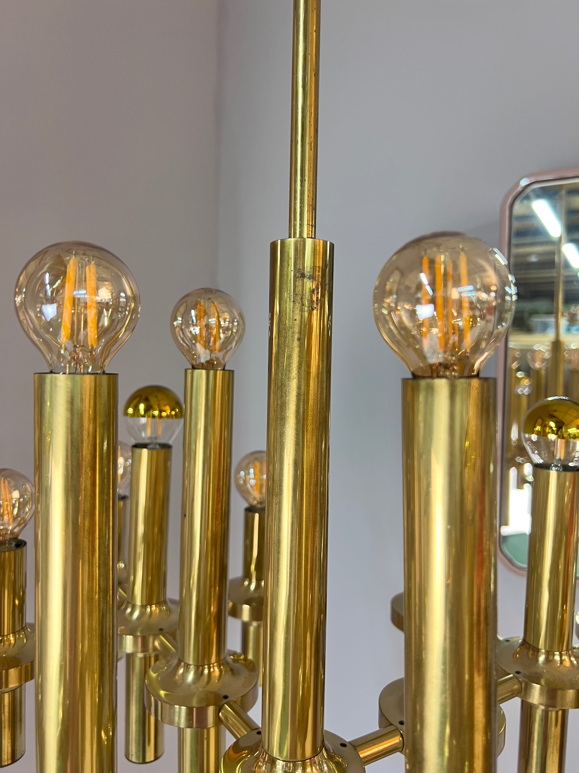 Kronleuchter Messing von Gaetano Sciolari für STAFF