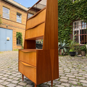 Schrank mit Klappfächern & Vitrine von VEB Möbelindustrie Halle