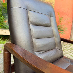 Sessel dunkelbraun Echtleder von Dyrlund