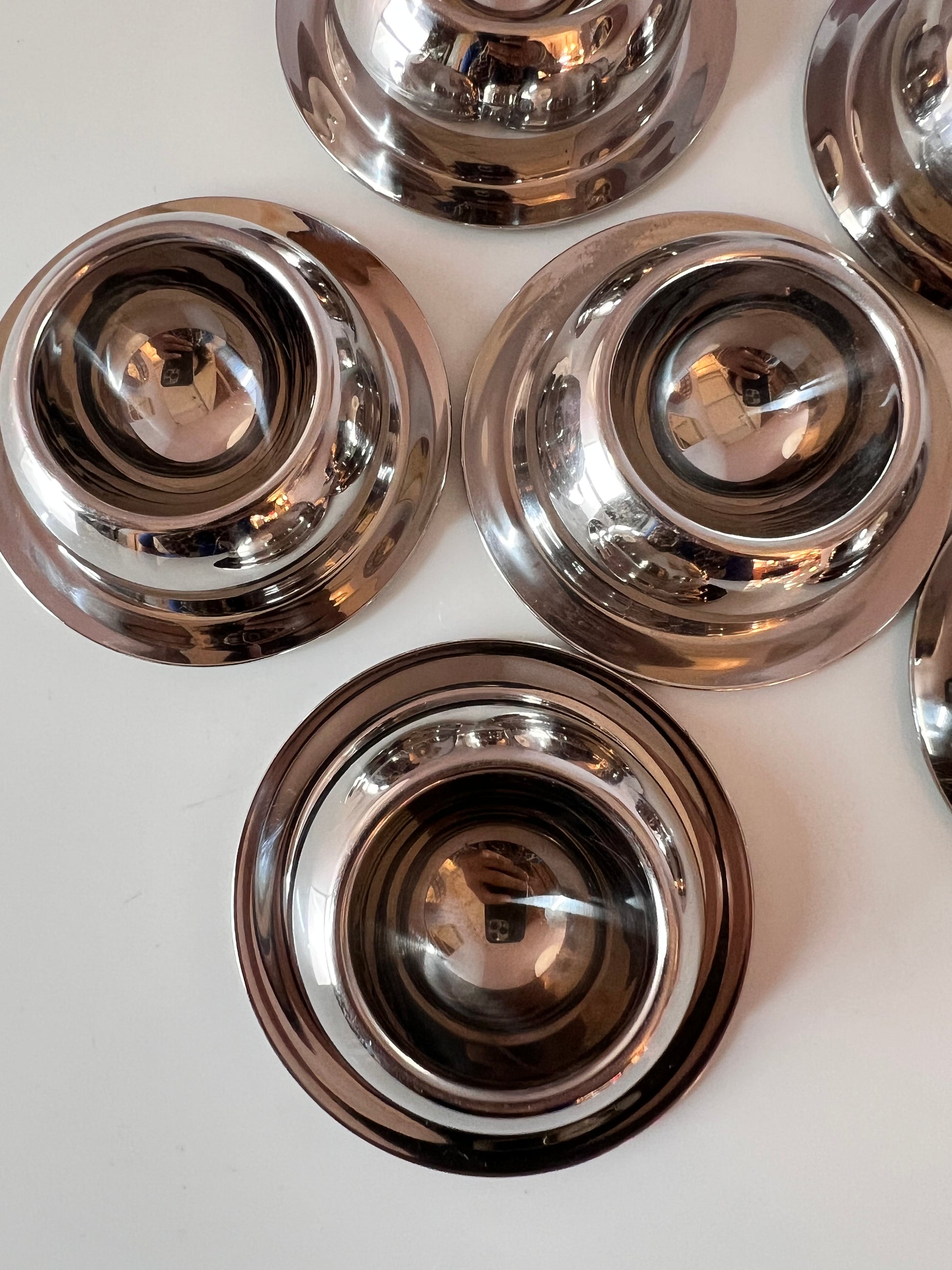 Set: 6x Eierbecher Edelstahl verchromt aus Dänemark