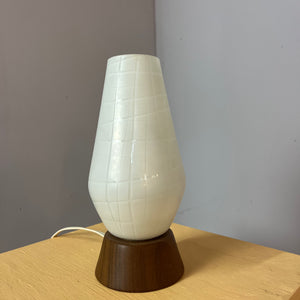 Tischlampe Teak Glas von Temde