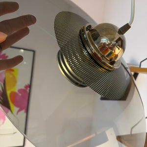 Hängelampe Rauchglas Messing von Jan Eskil Eskilsson für Belid