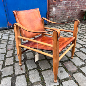 Safari-Sessel mit cognacfarbenem Lederbezug von Aage Bruun & Søn