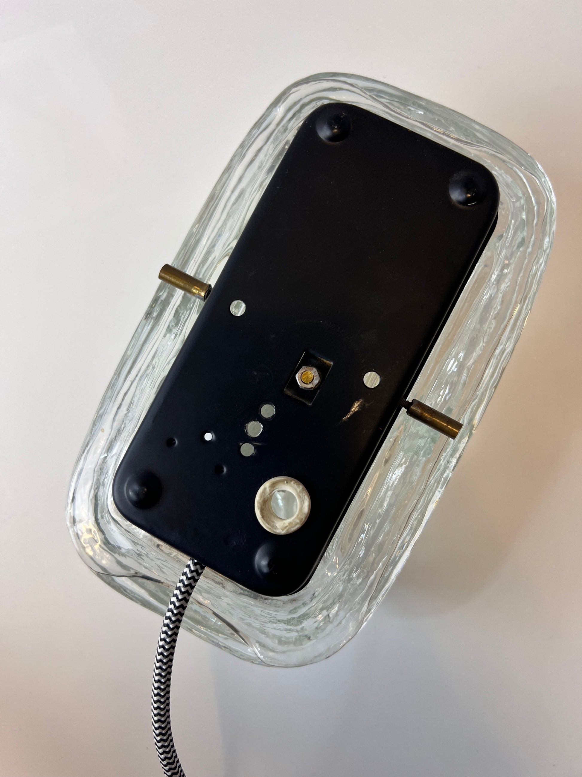 Wandlampe Strukturglas mit Kabel