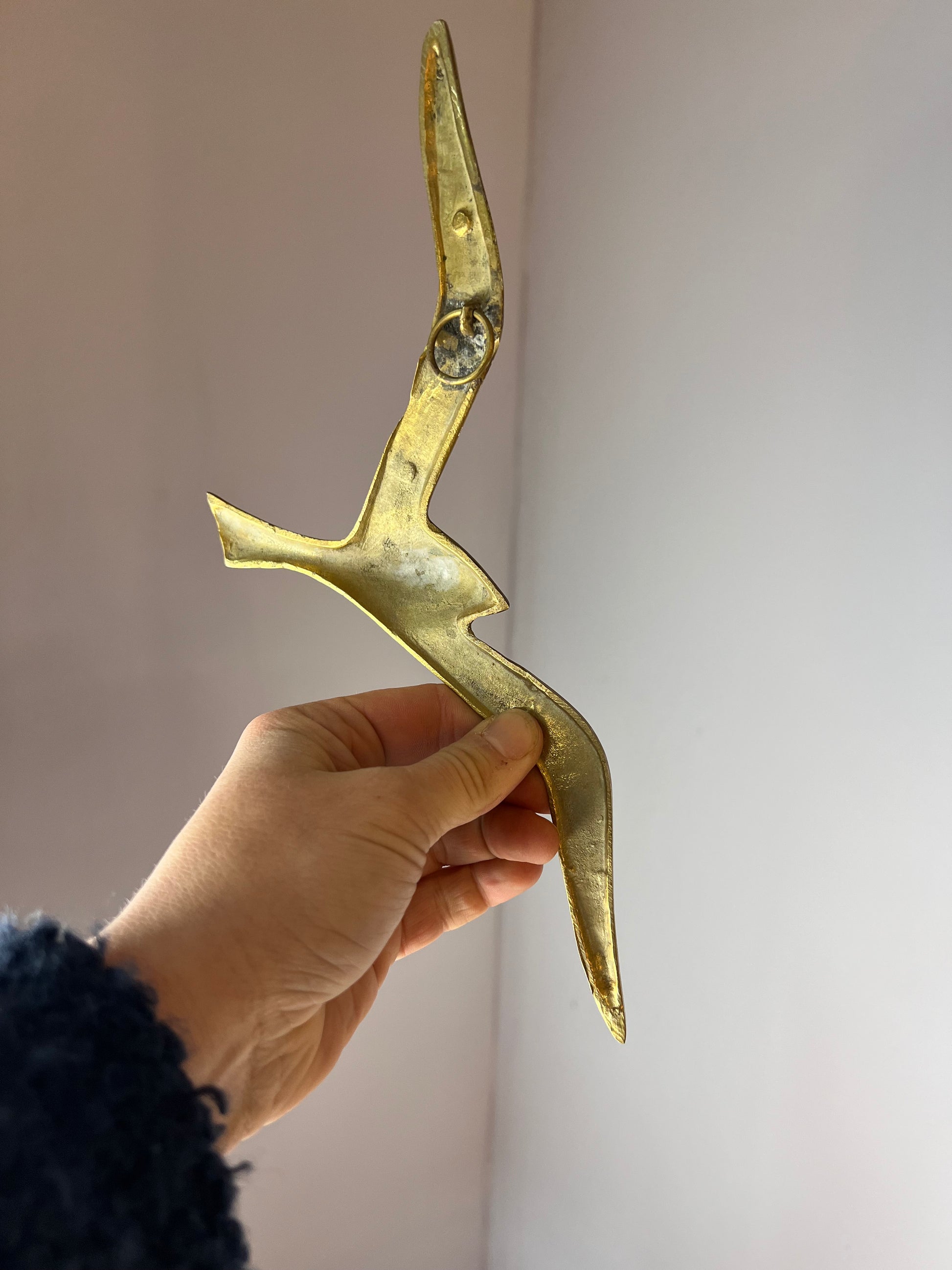 Wanddeko Schwalbe Messing