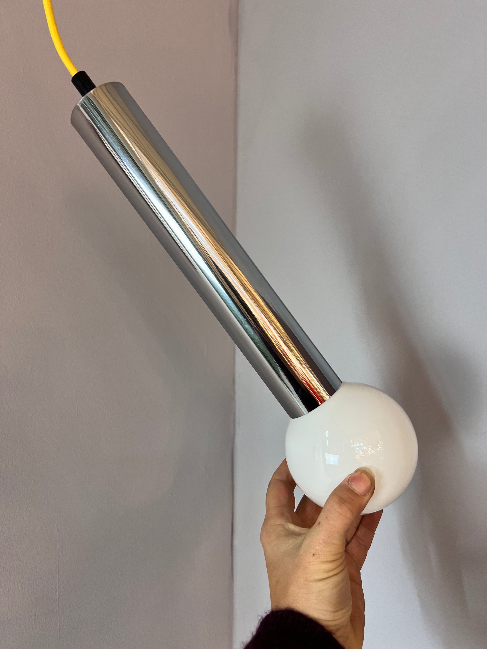 Hängelampe Chromstab mit LED von Glashütte Limburg