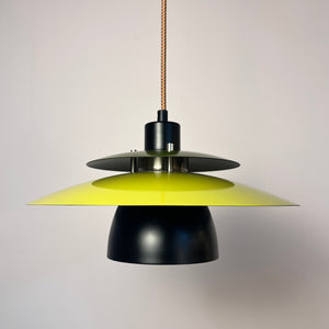 Lamellenlampe teils neu lackiert grün schwarz aus Dänemark