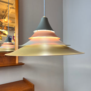 Lamellenlampe neu lackiert pastell-peach Pagode