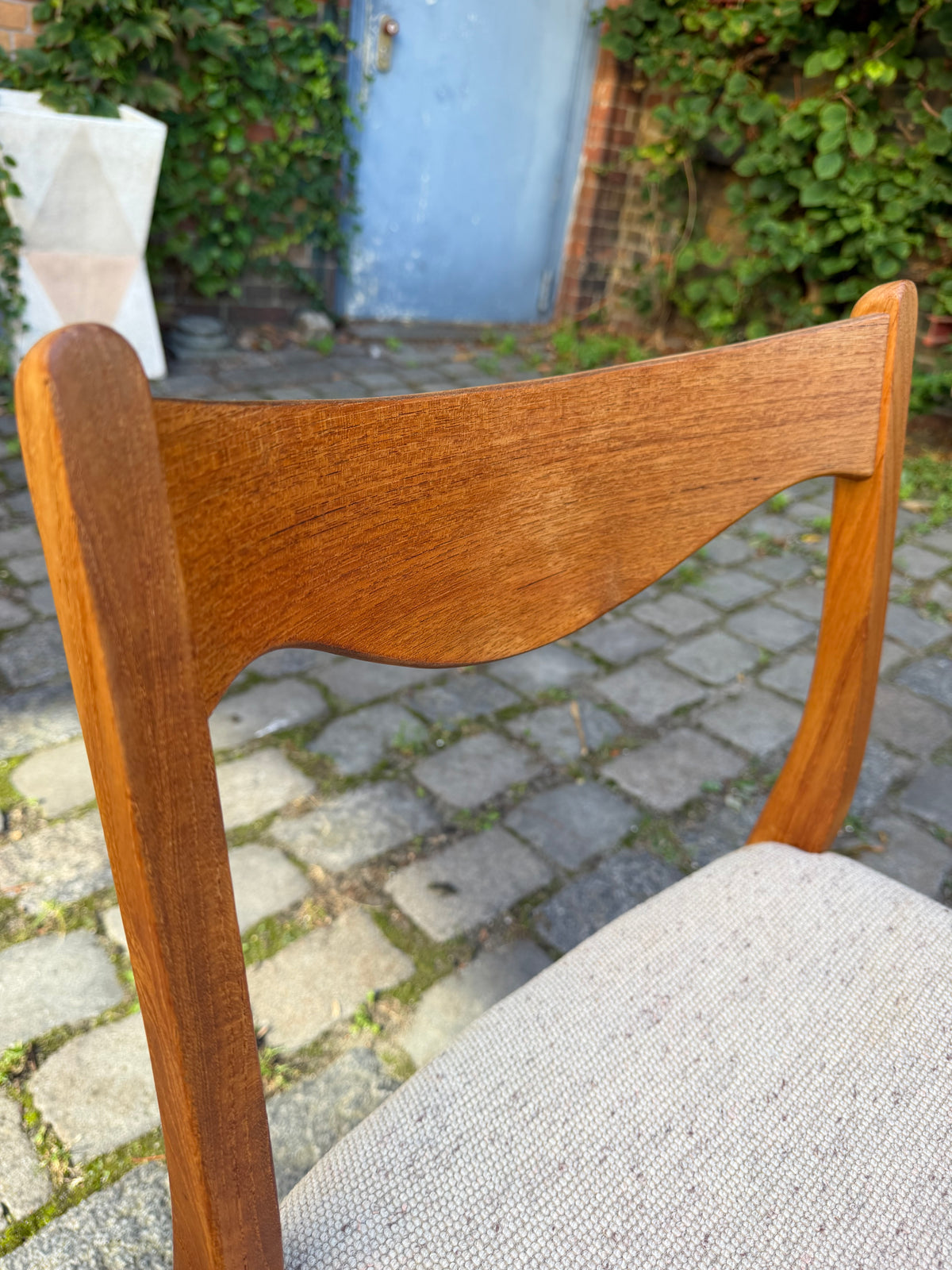 Polsterstuhl GS 600 creme Teak Wolle von Arne Wahl Iversen für Glyngøre Stolefabrik