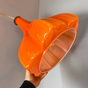Blumenlampe orange Glas von Peill & Putzler