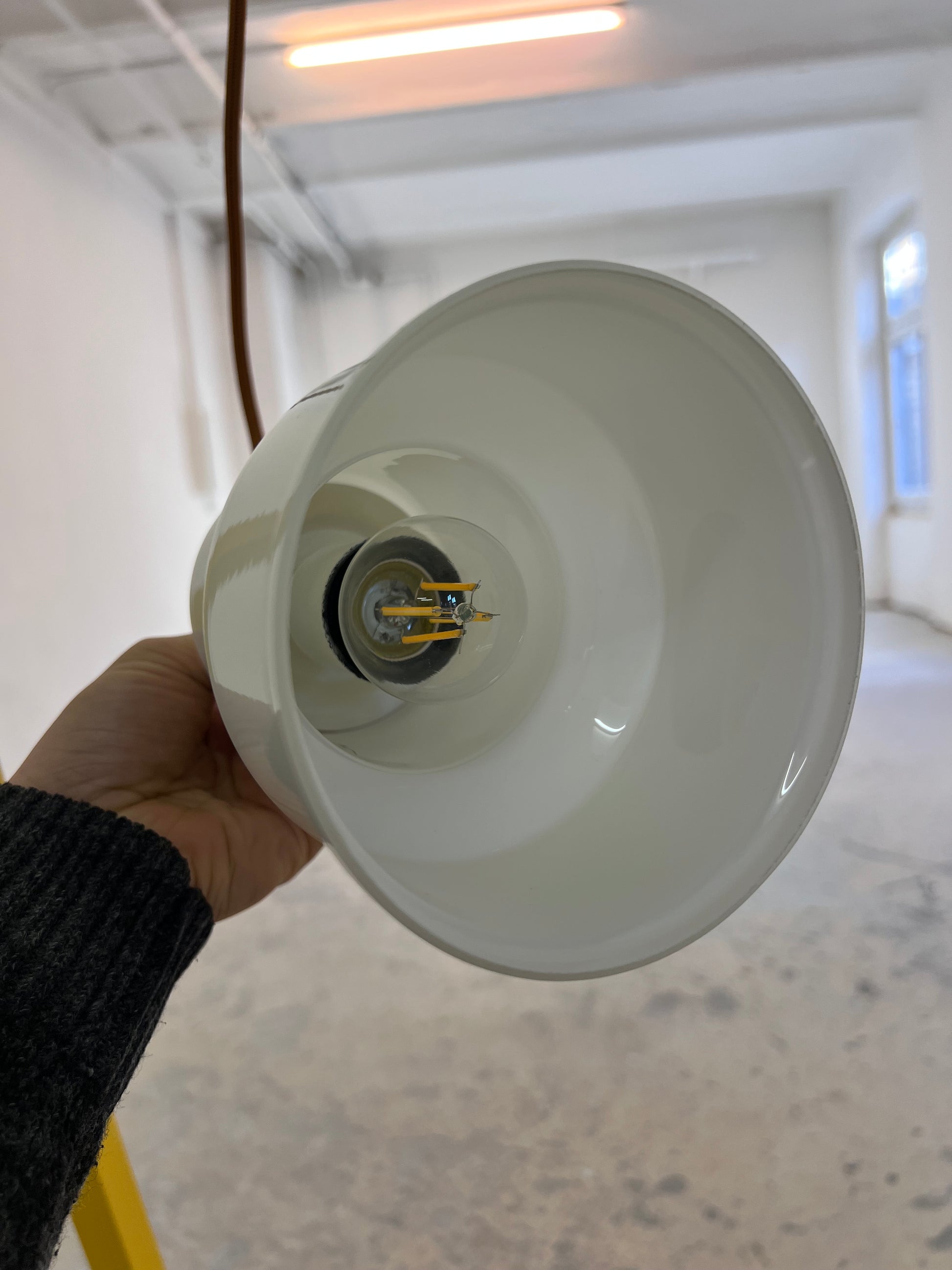 Hängelampe weiß Glas von Sidse Werner für Holmegaard