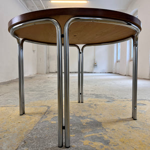 Runder Esstisch Palisander & Chrom