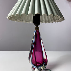 Tischlampe lila blau Muranoglas