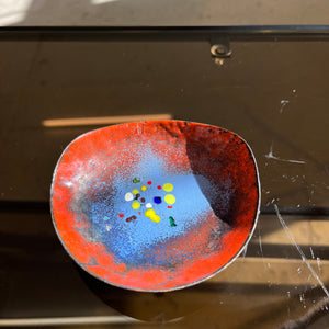 Mini Schale rot blau Emaille