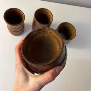 Stapelbare Vase Teak aus Dänemark