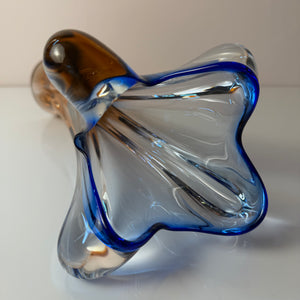 Vase hellblau Glas von Josef Hospodka für Chřibská Sklárna