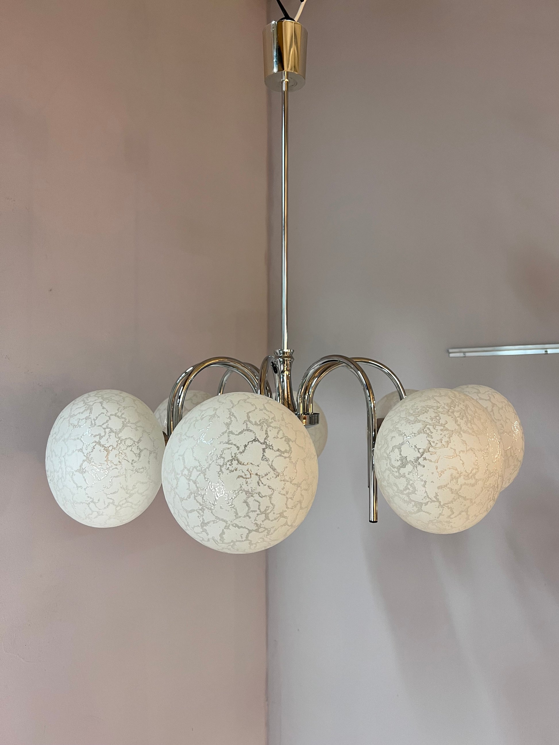 Kronleuchter mit 8 Kugeln von Richard Essig für Hustadt