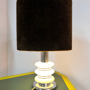 Tischlampe weiß braun Glas von Leclaire & Schäfer