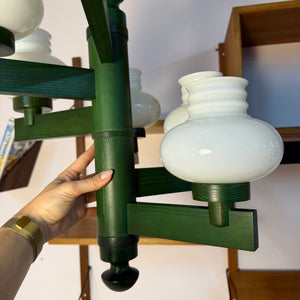 Kronleuchter grün Opalglas
