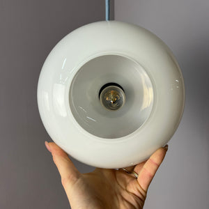 Hängelampe weiß Glas Chrom