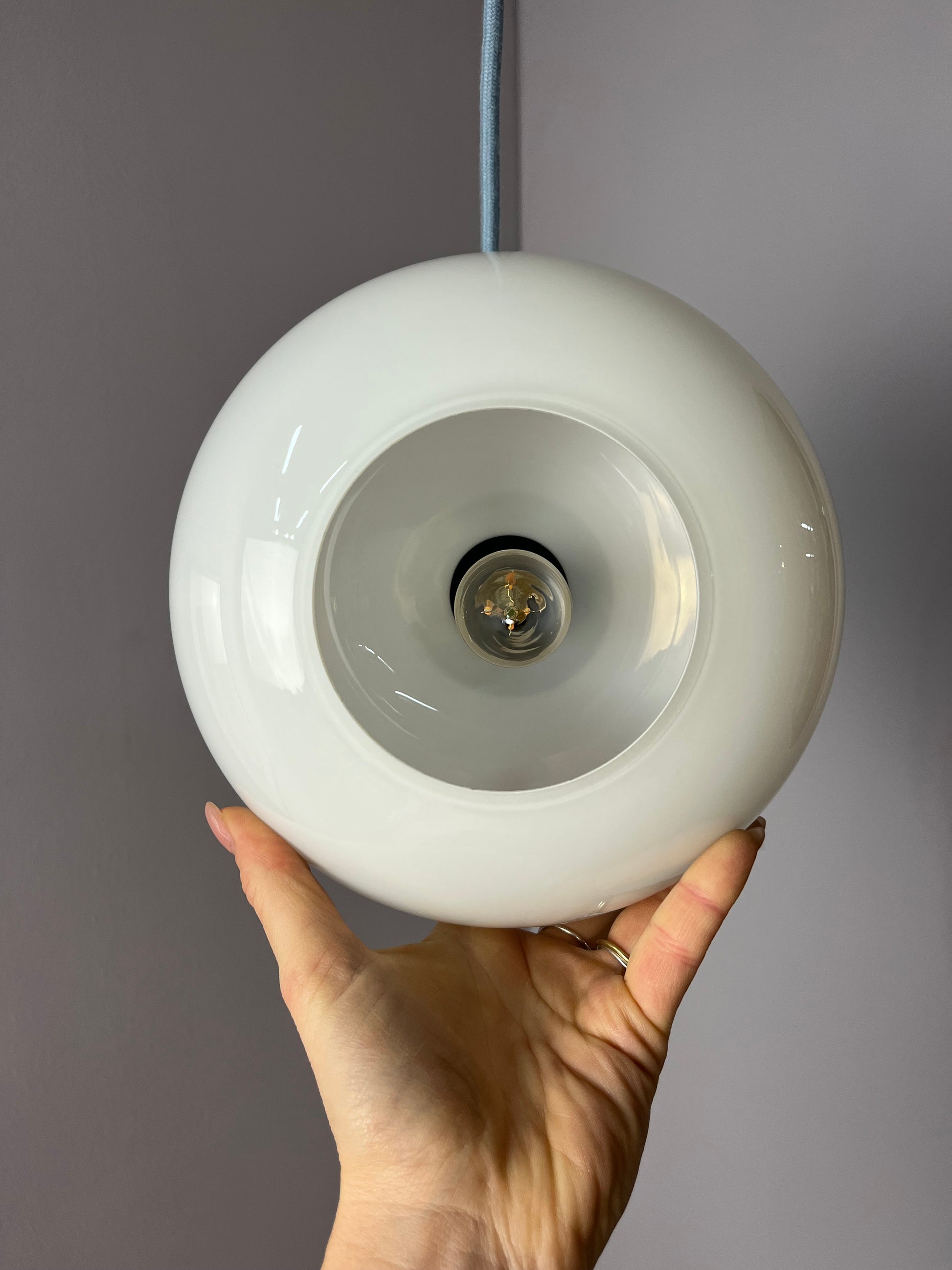 Hängelampe weiß Glas Chrom
