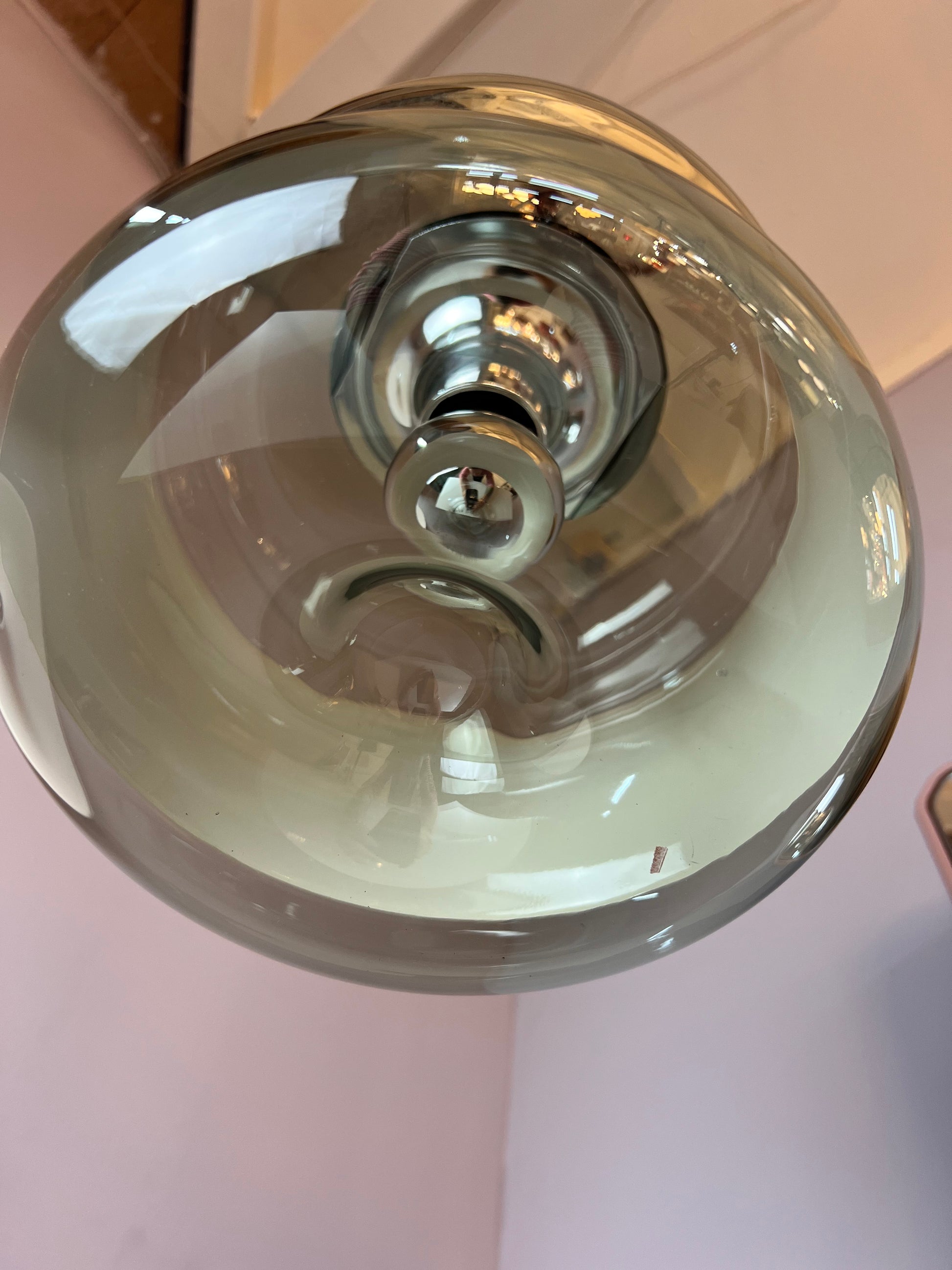Hängelampe Rauchglas Chrom von Peill & Putzler