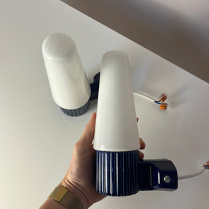 Set: 2x Wandlampe Modell 6020 blau von Sigvard Bernadotte für Ifö