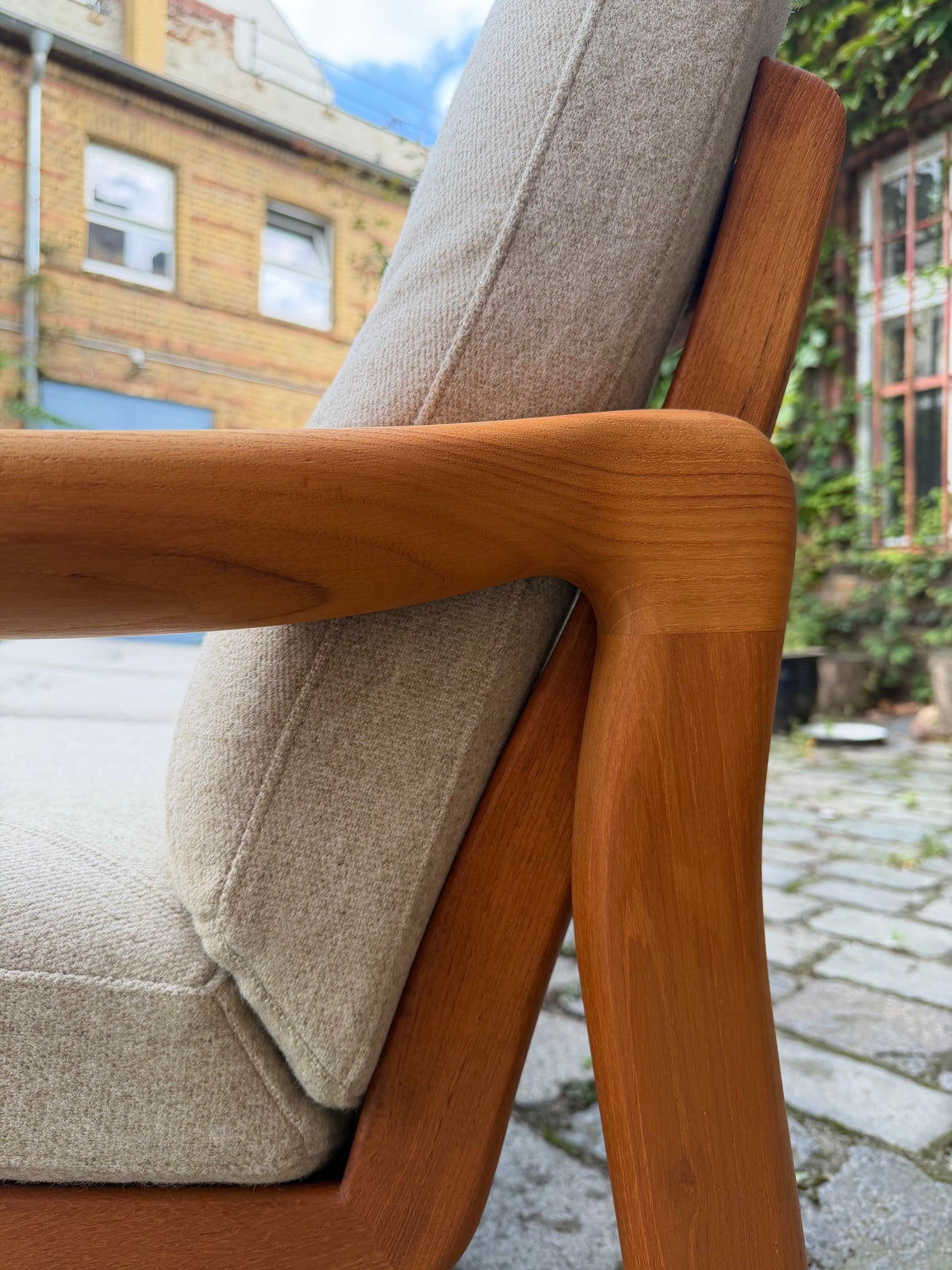 3-Sitzer Sofa Teak Wolle von Holstebro Møbelfabrik