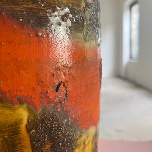 Vase 5071-38 Fat Lava orange braun von Carstens Keramik West Germany