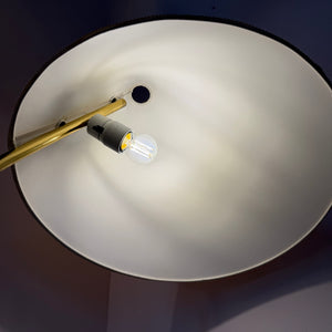 Stehlampe mit Marmorfuß & original Schirm von Rupert Nikoll