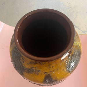 Vase 5071-38 Fat Lava orange braun von Carstens Keramik West Germany