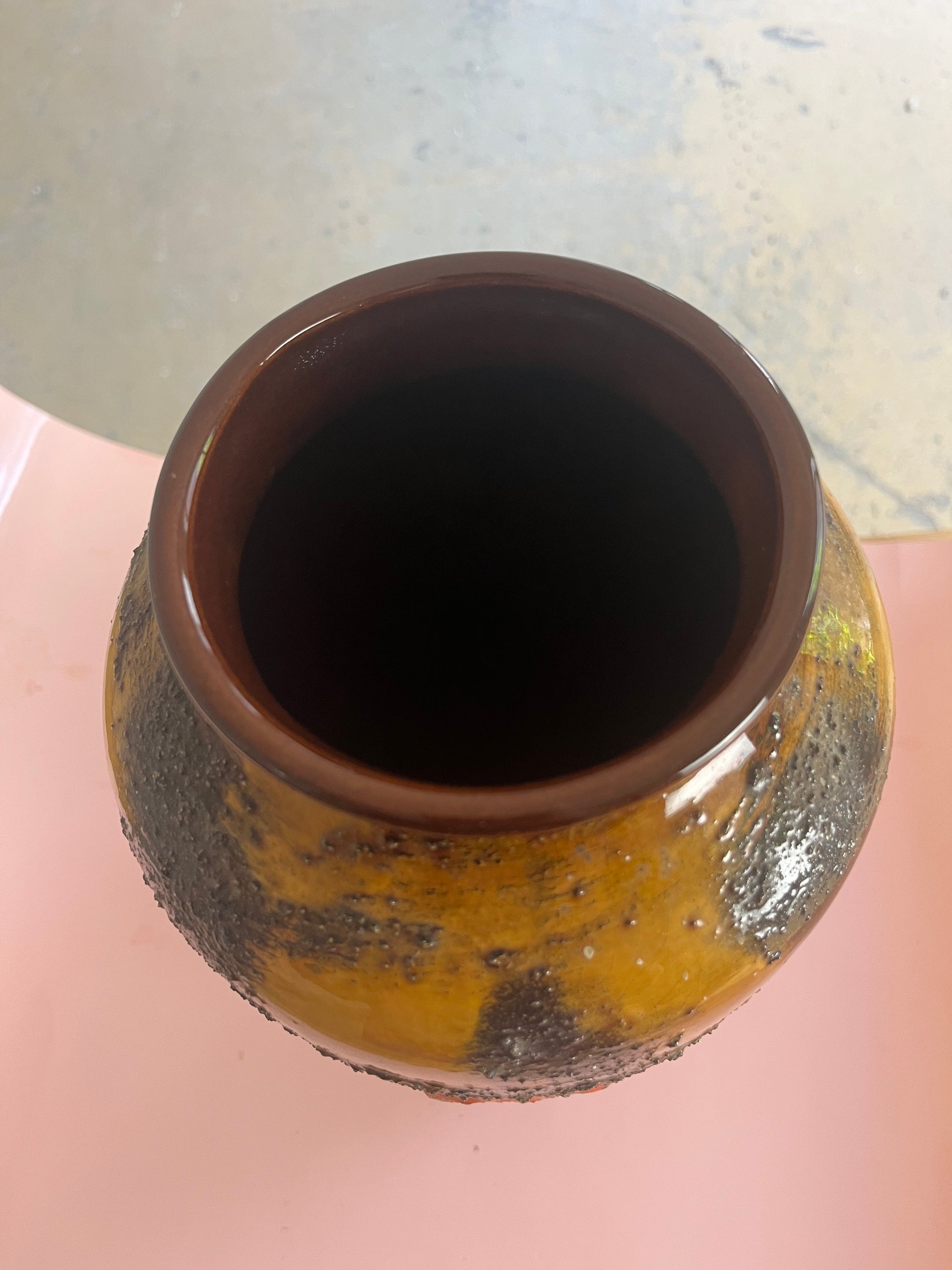 Vase 5071-38 Fat Lava orange braun von Carstens Keramik West Germany