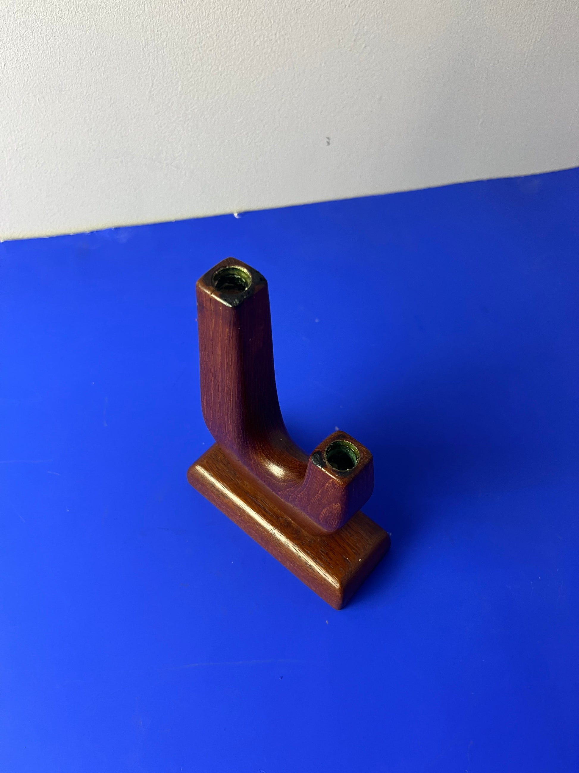 Zweiarmiger Kerzenständer Teak