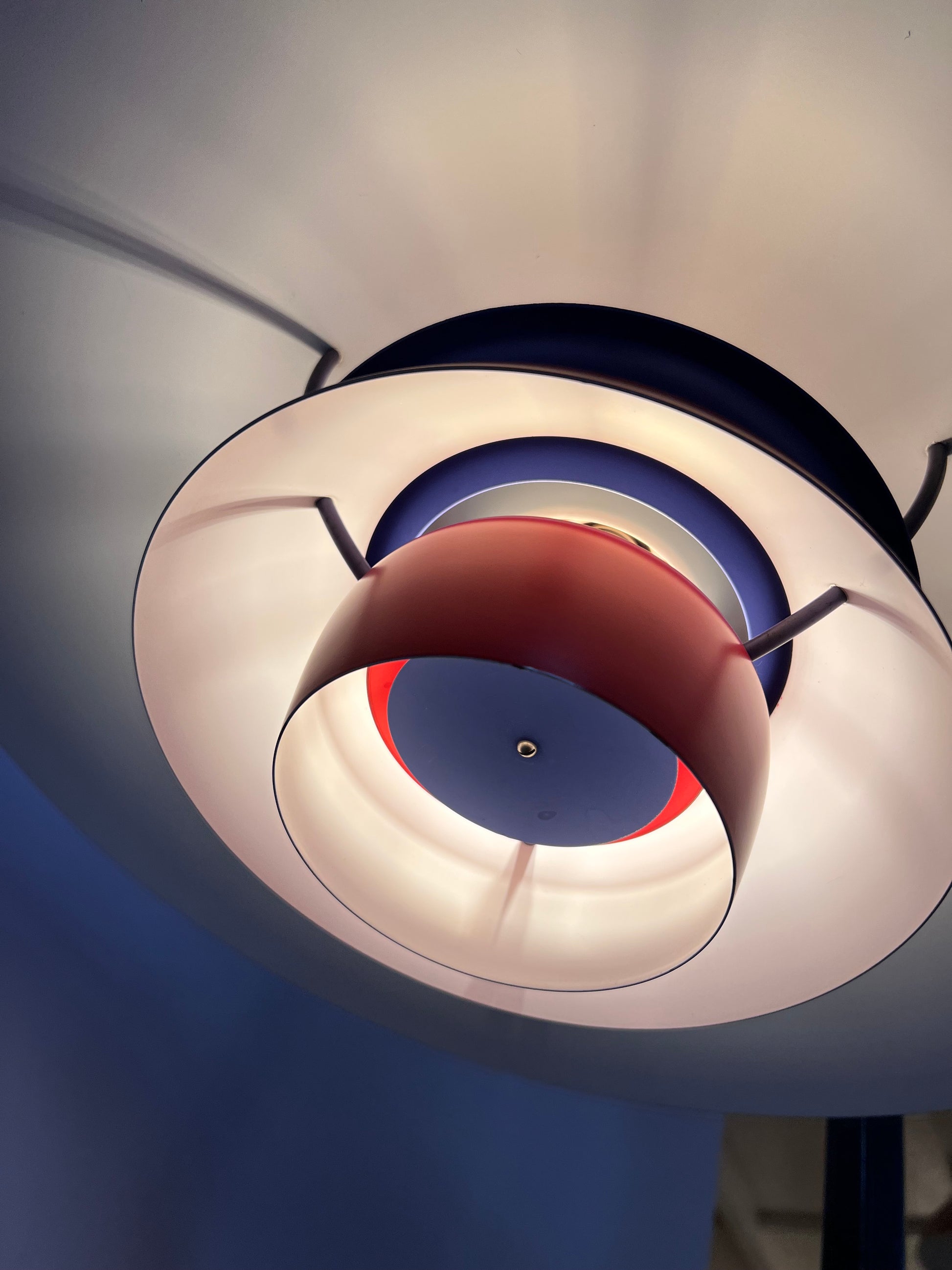 Lamellenlampe PH5 rot von Poul Henningsen für Louis Poulsen