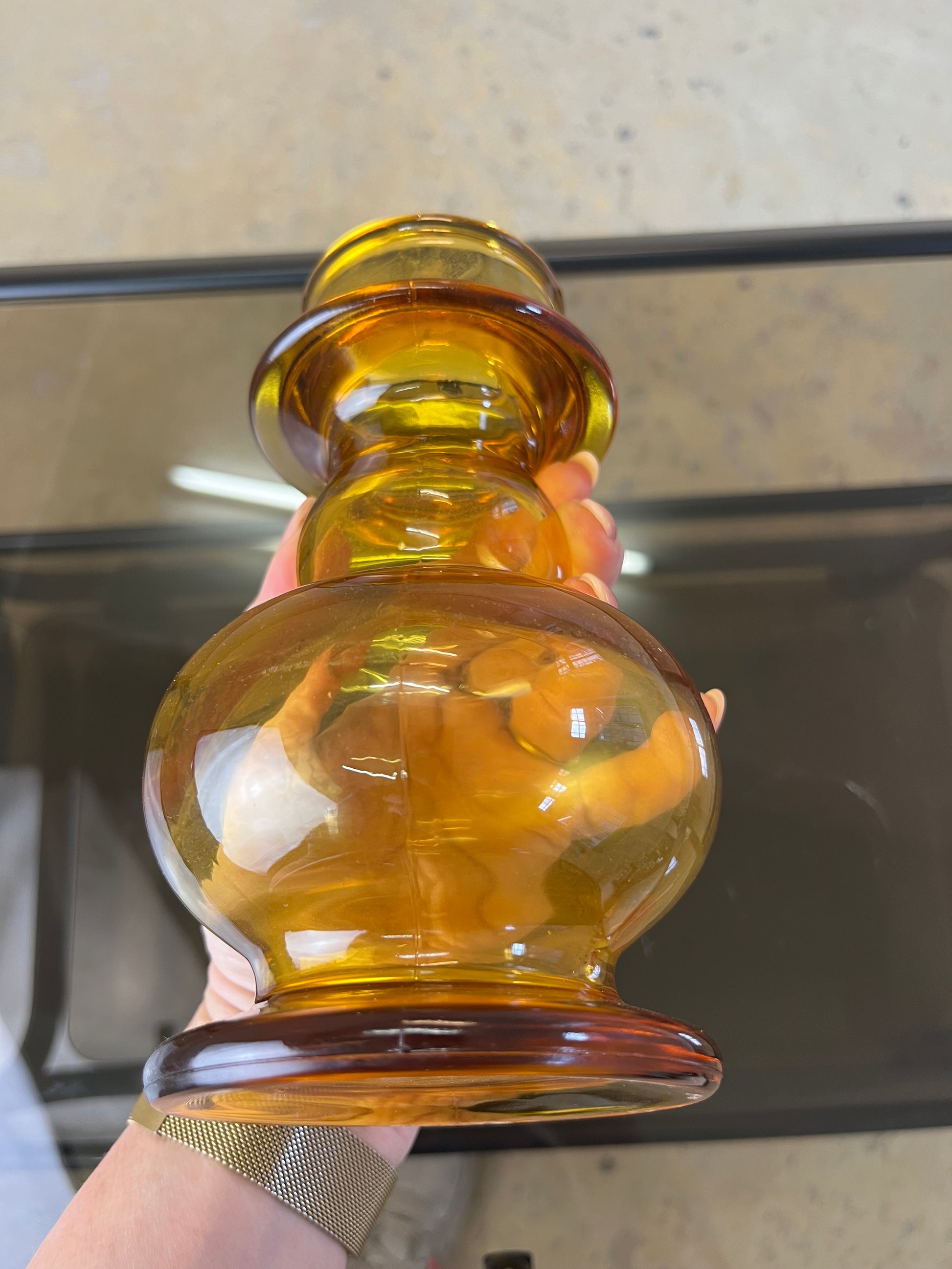 Hyazinthenvase gelb Glas