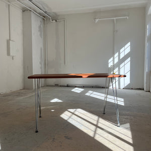 Esstisch / Schreibtisch Teak mit neuem Chromgestell von O. D. Møbler
