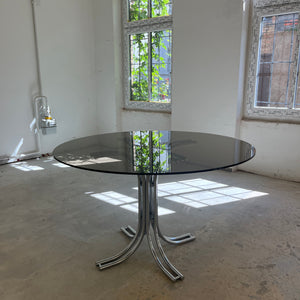 Runder Esstisch Rauchglas Chrom - Standard Gestell