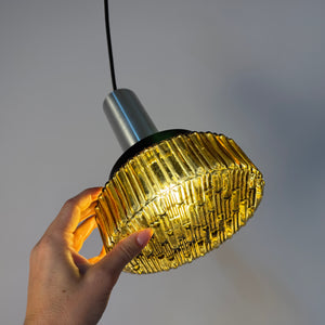 Hängelampe braun Glas Metall