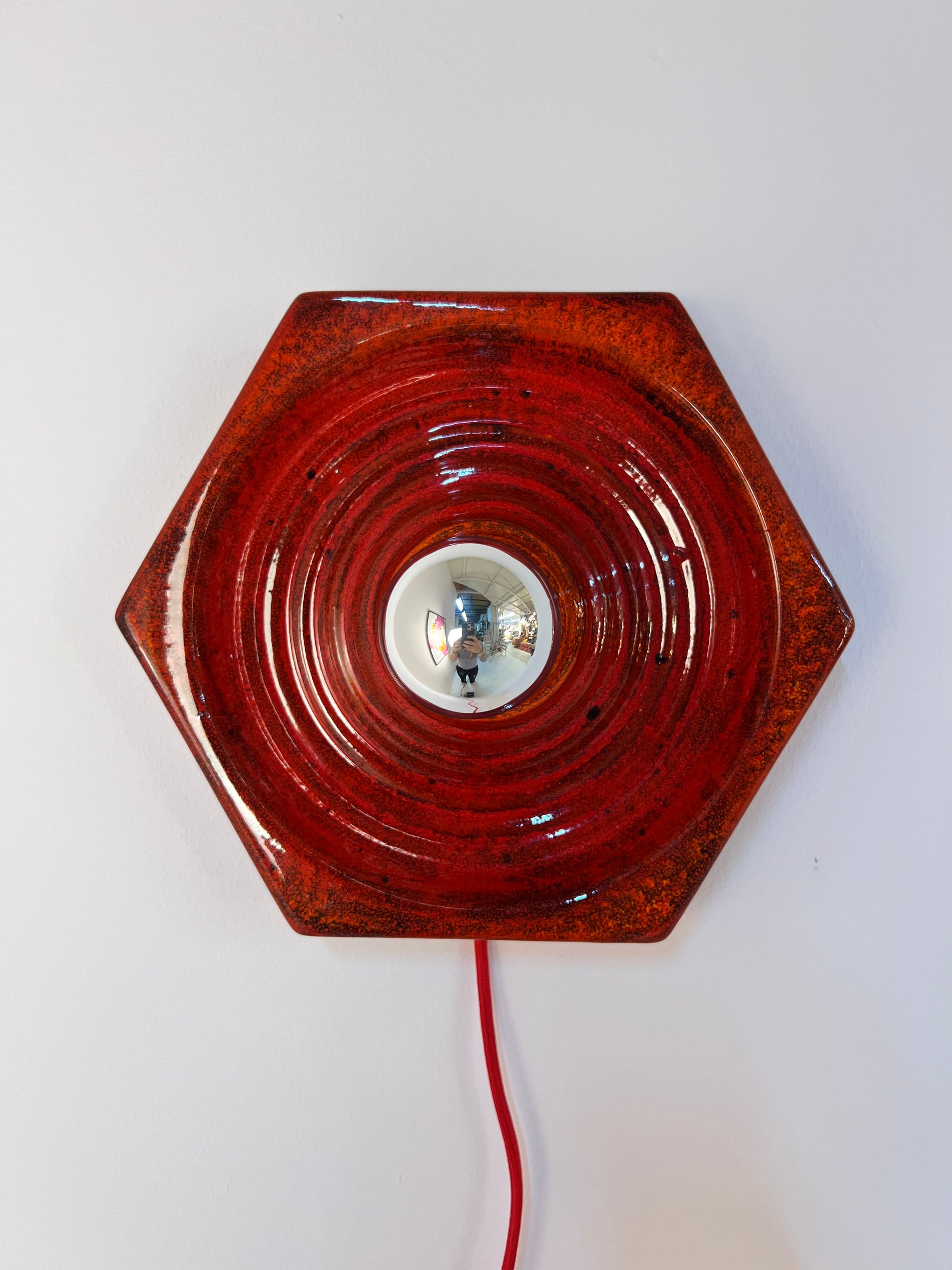Wandlampe rot Keramik von Hustadt Leuchten