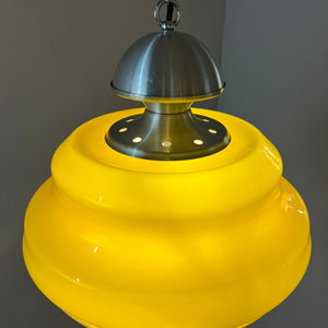 Hängelampe gelb Glas Metall