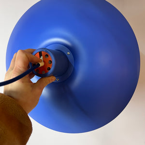 Lamellenlampe PH4 blau von Poul Henningsen für Louis Poulsen