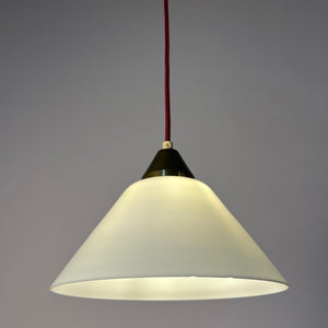 Hängelampe Opalglas Messing